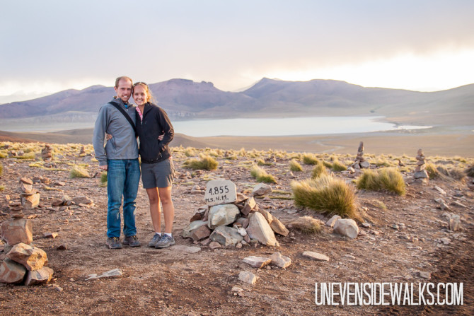 Landon and Alyssa at a high altitude 15000 foot mountain pass